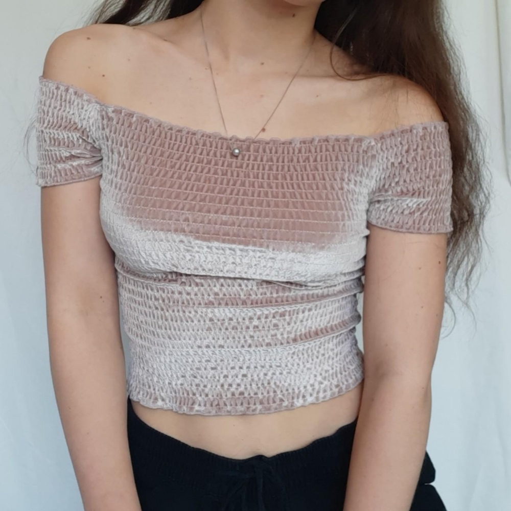 Velvet off the shoulder Top